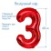 Foil ball 32 "number 3, individual packaging, red color
