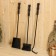 Kaminin set (scoop, poker, brush) wooden pens color black 730*200*200