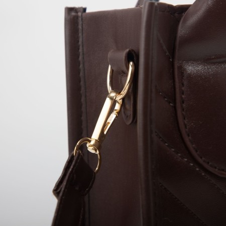 Bag Women's Tout with zipper, brown color-4