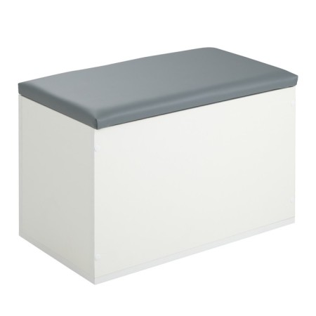 Gerda Pouf, 600x355x432, white/eco -leather gray