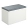 Gerda Pouf, 600x355x432, white/eco -leather gray