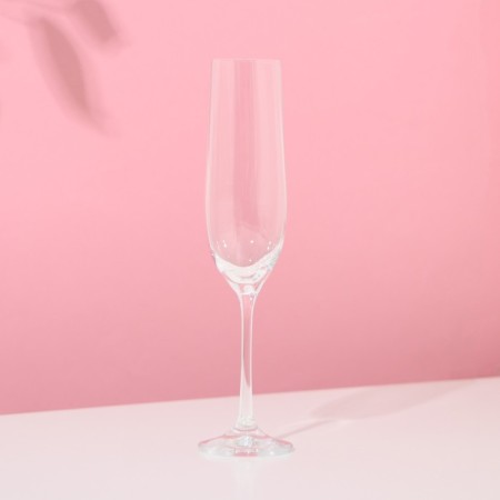 A set of glasses for champagne Viola, 6 pcs, 190 ml, crystal glass-1