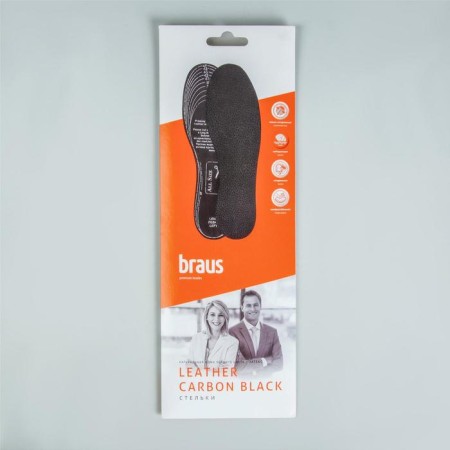 Insoles for shoes, antibacterial, universal, 35-46 size, pair, black color-3