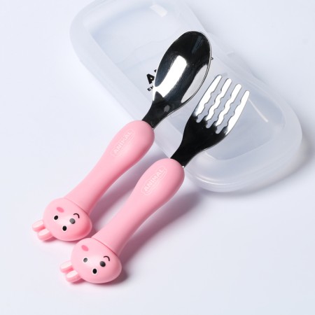 A set of children's cutlery in the case "Zaychat", fork, spoon-3