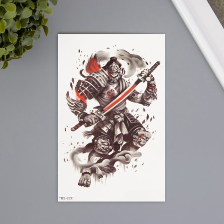 Tattoo on the body color "Warrior of fog" 12x19 cm