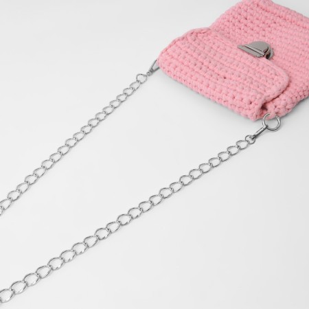 A chain for a bag, with carbines, metal, 19 × 15 mm, 120 cm, silver color-2