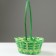 Wicker basket, 20.5 × 9.5 × 33 cm, green, bamboo