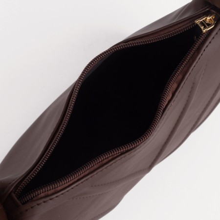 Baget bag with zipper, brown color-2