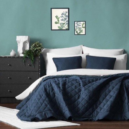 Cover with pillowcases "Kim", size 160x220 cm, blue color-1