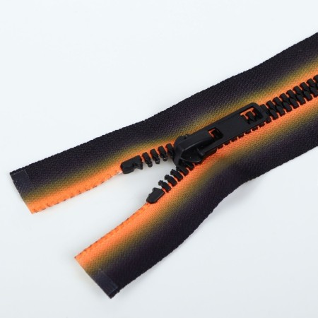 Lightning "Tractor", No. 5, detachable, automatic lock, 60 cm, orange color/black-1