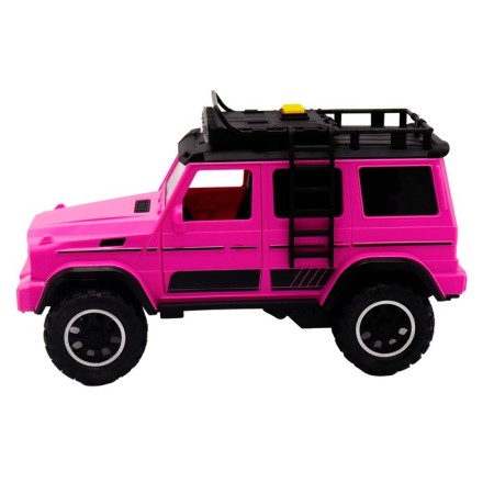 Friction Funky Toys machine "Racing on off -road. SUV ", opening doors, with light and sound, 23 cm, pink color-1
