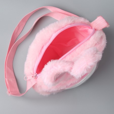 Children's "Bunny" bag with a toy inside, 20 cm, pink color-5