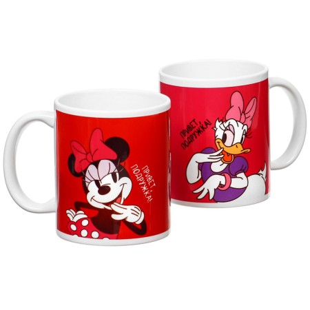 Set of paired mugs, 320 ml "girlfriends", Mickey and friends-1