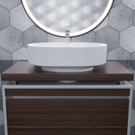 Bath shell Patch Uperwood Aura, 60 cm, oval, white-2
