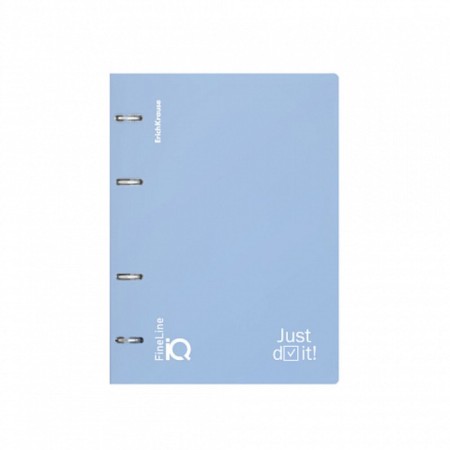 Notebook on rings A5 100 sheets of Erichkrause IQ Fineline Symbol Plastic Cover Blue, Offset 80 g/m², White is 100% mix-2