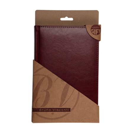 Diary Leduced A5+, 136 sheets of Sidney Nebraska, solid cover, artificial leather, lies, golden cut, a key 70 g/m2, burgundy