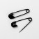 English pins, 19 × 4 mm, 80 pcs, black color