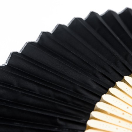 Fan bamboo, textiles h = 21 cm "monocet" in a box, black-3