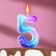 Candle in the cake on the skewer "Galaxy", the number 5, 5.5 cm