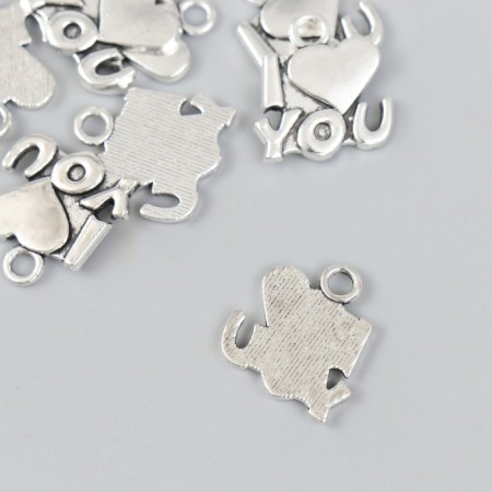 Decor for creativity Metal "heart. I love you" silver 1.5x1.6 cm-1