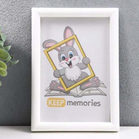 Photo frame plastic L-4 10x15 cm, white