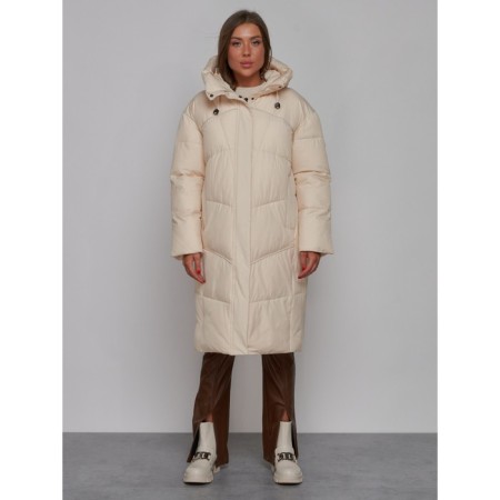 Coat insulated winter female, size 48, color light-beige