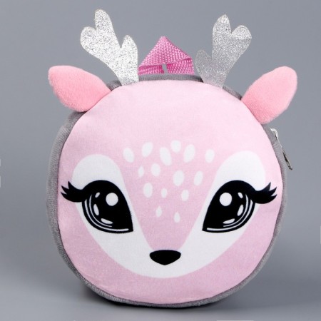 Baby plush backpack, round Olenenok, 18 × 18 cm-2