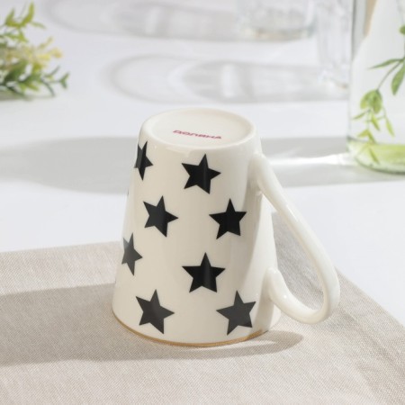 Porcelain shade mug "Stars", 350 ml, white color-1