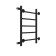 Water towel "Sanprise" Aurora P5, 300x600 mm, side connector., Black matte