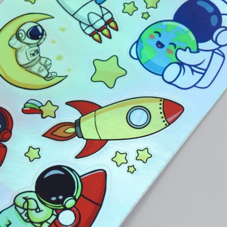 Holographic stickers (stickers) "Cosmonaut" 10x15 cm, 5-207-1