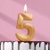 Candle in the Cake "Fine", number "5", gold metallic, 6.5 cm