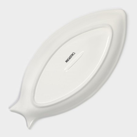 Porcelain dish Magistro "fish", 29 × 14.5 × 2 cm, white color-3