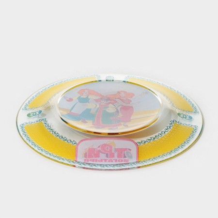 Glass plate "Three heroes. Princess ", d = 19.5 cm-2