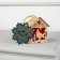 Christmas tree toy "House with a bird", from batteries, glow warm white