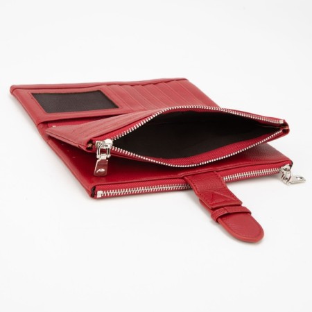 Women's wallet on a magnet, burgundy color-4