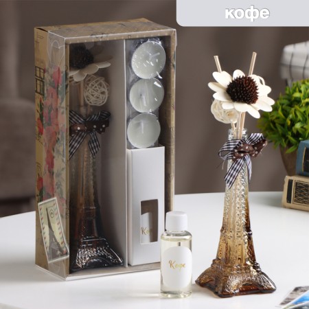 Set of gift "Paris" (diffuser and candles) coffee, "wealth of aroma"-4