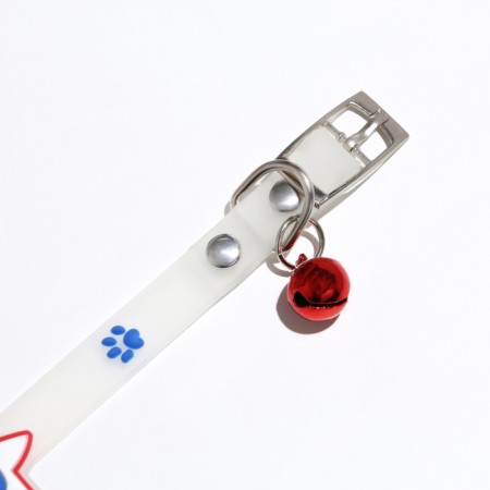 Collar "bow", 28 x 1 cm, Osh 18-24 cm, transparent/blue-4