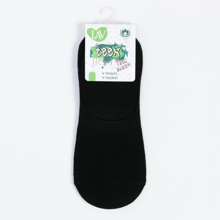 Teenage socks, black color, size 22-24-4