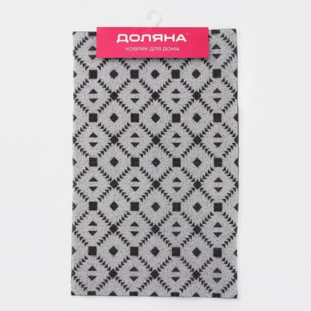 Rug of the galliped muddy share "Rombs", 45 × 75 cm, black and gray color-6