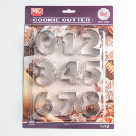 A set of cookies "numbers", 9 pcs, chrome color-3