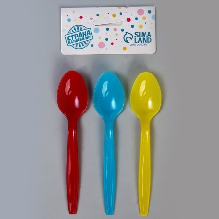 Tablespoons plastic, 6 pcs., Mix colors-5