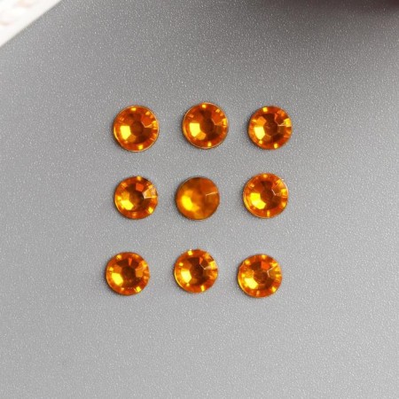 Decor for creativity plastic "Rhinestones Round. Bright yellow" (set of 200 pcs) 0.5x0.5 cm-1
