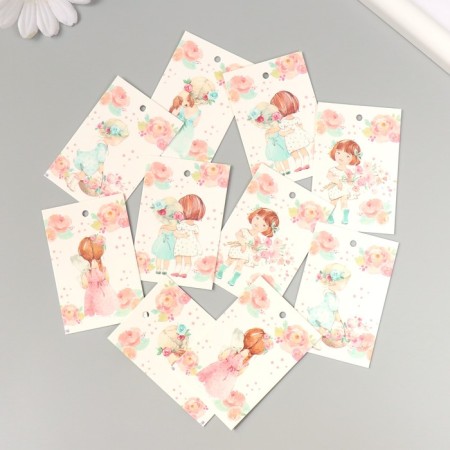 Cardboard "Flowers 03" set 10 pcs (5 types) 4x6 cm-1