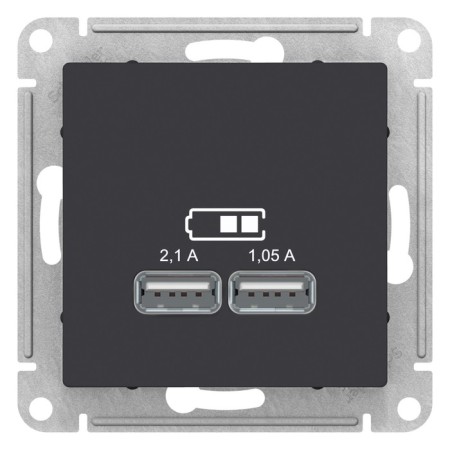 SETLASDESIGN, 2 USB, 2.1/1.05 A, 5 V, carbon, ATN001033