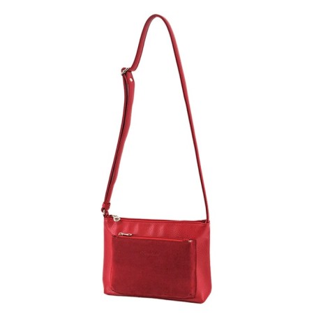 Women's bag (B2757-77140) Artificial leather + suede, red, 1x210x24 cm