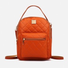 Ryukzak-Mini made of artificial leather with zipper, 1 pocket, redhead color
