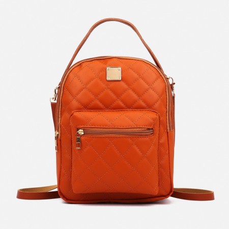 Ryukzak-Mini made of artificial leather with zipper, 1 pocket, redhead color