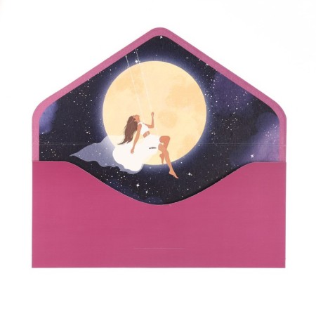 The envelope for money "Happiness!" Cutting off, software touch, embossing, moon, constellations, 9.3x19 cm-2
