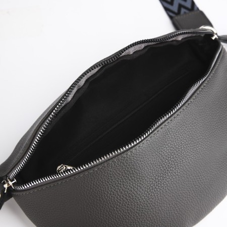 Cross-Bodi Bag on a zipper, dark gray color-4