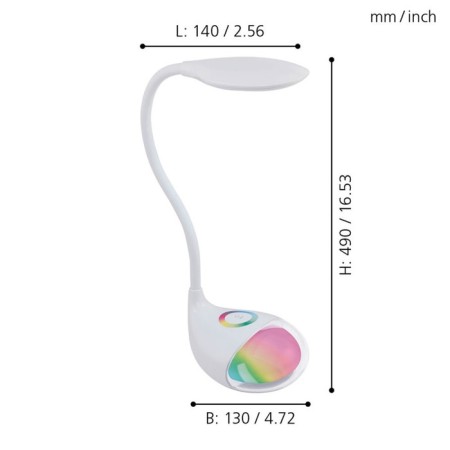 Cabado 1, 1x2.2W LED, 5000K, 300LM table lamp, white color with a pattern-1